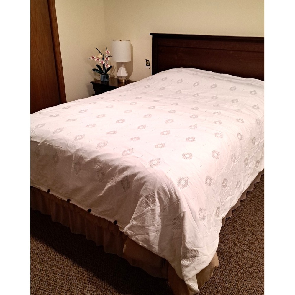 Nate Bercus White Cotton Embroidery Duvet Cover +Thin Layer of Insulation Queen